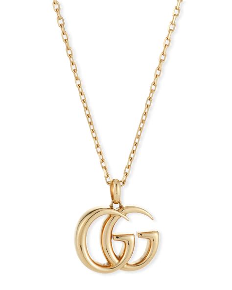 gucci 18 karat gold necklace|Gucci interlocking necklace.